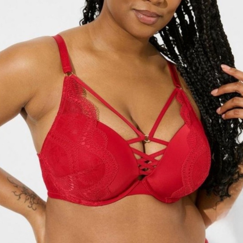 Red Strappy Bra